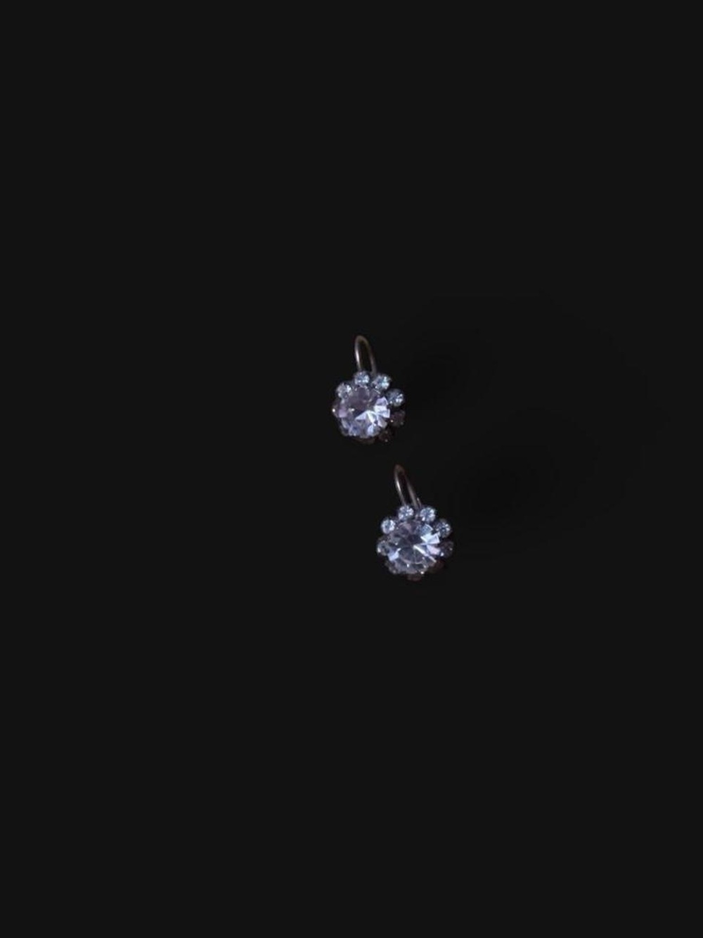 Delicate Clear Crystal Cluster Drop Earrings